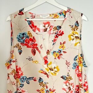 BEACHLUNCHLOUNGE Women’s XL Boho Floral High-Low Tunic/Dress Sleeveless Flowy PO
